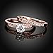 TIVANI [Eternity Love] Women's Pretty 18K Rose Gold Plated Solitaire CZ Crystal Engagement Rings Set Best Promise Rings for Her Anniversary Wedding Bands Collection Jewelry Rings