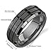 King Will CLASSIC Men’s 8mm Black Tungsten Carbide Rings Polished Beveled Edge Double Groove Wedding Bands