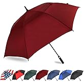 Automatic Open Golf Umbrella 54/62/68/72 Inch, Extra Large Windproof Vented Double Canopy Stick Umbrella, 210T Pongee Waterproof SPF 50+, Fiberglass Ribs Steel Shaft, EVA Grip for Golf & Commute