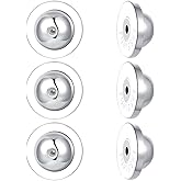 Fomissky-sisa Dics Flat Earring Backs, 6 pcs Locking Earring Backs Replacements, White Gold Plated Earring Backs for Studs, 3 Silver - Dia. 8MM, EB17a