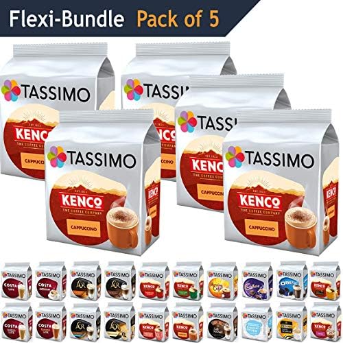 Tassimo Pods - Pack of 5 - Kenco Cappuccino - Flexible Bundle - Coffee Pod Refill Capsules T-Discs (40 Servings)