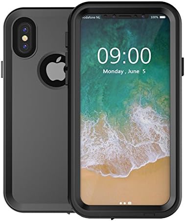iPhone X Case, Airshy Waterproof Case Ultra-Thin/Slim [Perfect Fit] with Face ID Shockproof 4 Meters Free Fall Shell for Outdoor/Daily Use/Water Sports -Retail Package(Black)