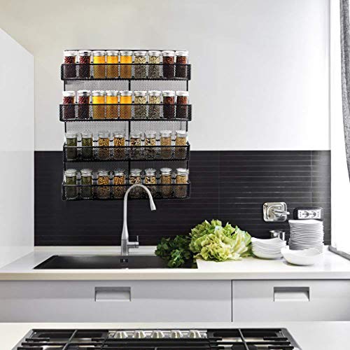 Iuhan WallMounted Spice Rack 4 Tier Wall Mount Spice Rack Organizer