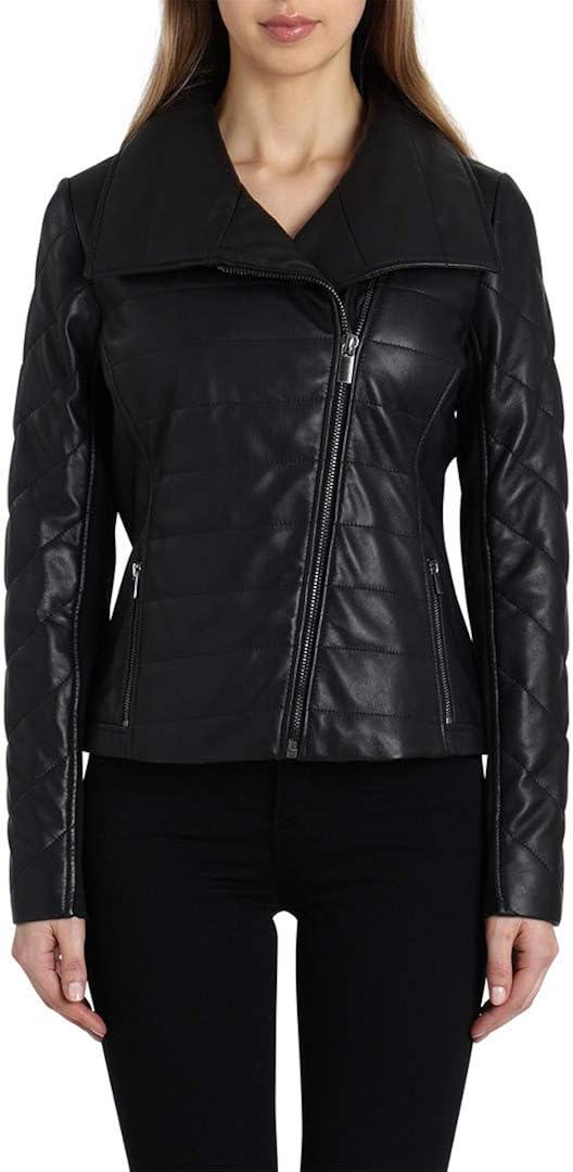 Badgley Mischka Women's Wool Wrap Coat with Detatchable Fur Collar, Black, XL at Amazon Women's 