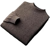 Men's Long Sleeve Pullover Basic Mock Neck Sweater Soft Warm Pullover Jumper 100 Percent Merino Wool Knitwear Sweater