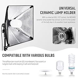 NEEWER 24x24in/60x60cm Softbox with E26 Porcelain