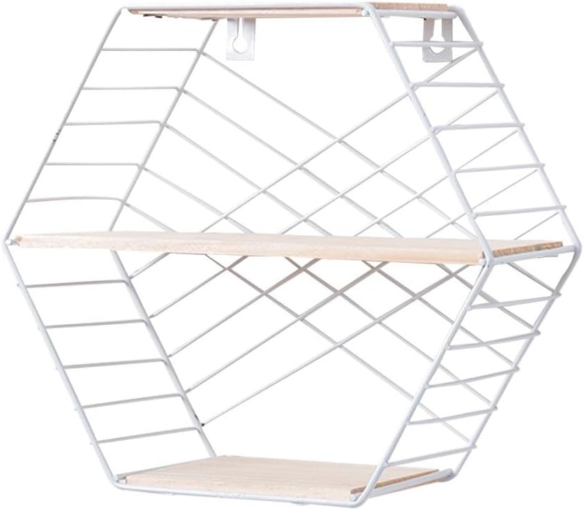 coil.c Wandregal, Metall, sechseckig, Kombination aus schwimmendem