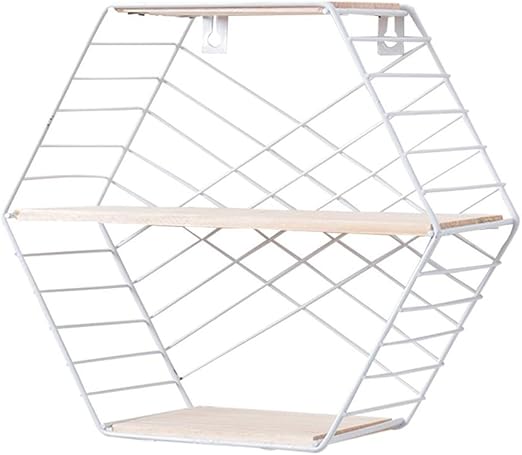 coil.c Wandregal, Metall, sechseckig, Kombination aus schwimmendem