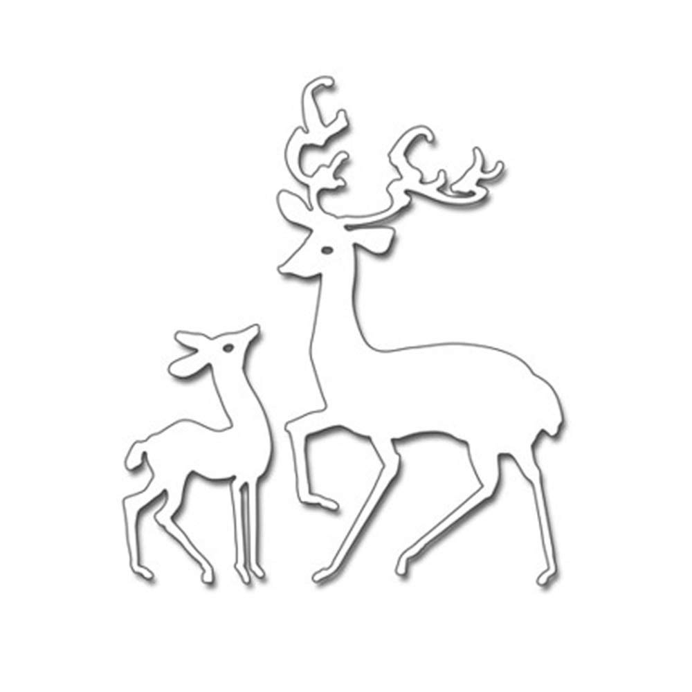 Christmas Deer Sika Deer Christmas Series Metal Cutting Dies for Scrapbooking Embossing Stencil Die-cuts DIY Home Crafts Making Album Decoration Paper Gift Cards