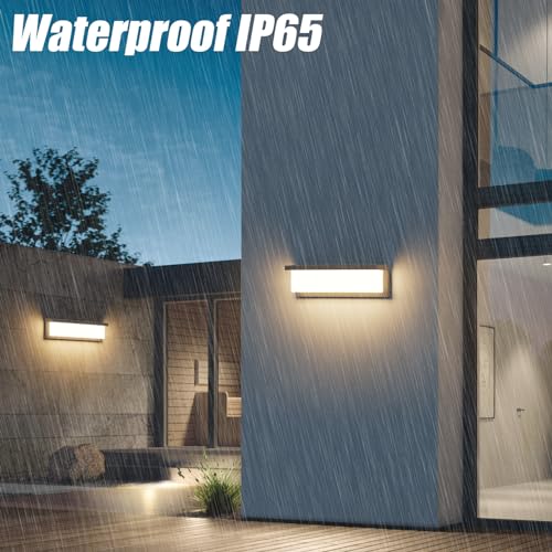 Coinmit Wandleuchten 2 Piece LED Outdoor Wall Light 36 W 3000 K 3500LM IP65 Waterproof Aluminium Wall Light for Indoor and Outdoor Patio Balcony Anthracite