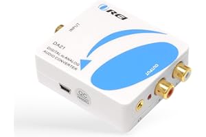 Orei DA21 Optical SPDIF/Coaxial Digital to RCA L/R Analog Audio Converter with 3.5mm Jack Support Headphone/Speaker Outputs