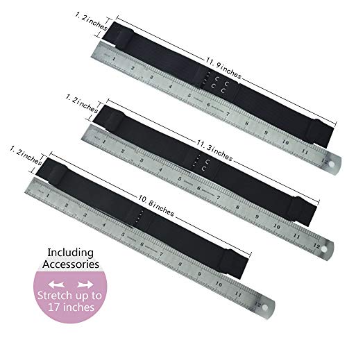image for Dreamlover 4 Pack Black Wig Elastic Sewing Band with Hooks, Adjustable