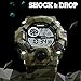 FANMIS Men's Digital 50M Waterproof Electronic Sport Watch Rubber Band Army Military 24H Time LED Light 164FT Water Resistant Calendar Date Day Watches (C Green)