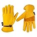 Kim Yuan Leather Work Gloves, with Adjustable Wrist, For Yard Work, Gardening, Farm, Warehouse, Construction, Motorcycle, Men & Women Large 1 Pair