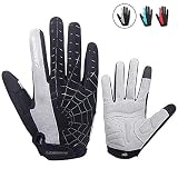 anqier Cycling Gloves Men Women Bike Gloves Mountain Biking Gloves with Anti-Slip Shock-Absorbing Pad Breathable Full Finger Workout Gloves Riding Sports Road Bicycle Gloves