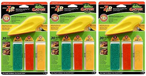 Gator Finishing 7800 Step-123 Micro Zip Sander Project Pack ((Set) of 3)