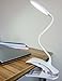 Book Light Clamp Lamp Rechargeable - for Desk Bed Headboard Computers Readers Kids Children, Smart Touch Sensitive, 3-Level Dimmable Eye Care, 16 LED Super Brightness Desk Lamp (White)