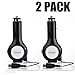 Car Chargers, ETPocket Tangle-free Retractable Micro USB Cable Car Charger With 1 USB Charging Port for Samsung S5 S4 S3 and Other Micro USB Device (2 Pack Black)