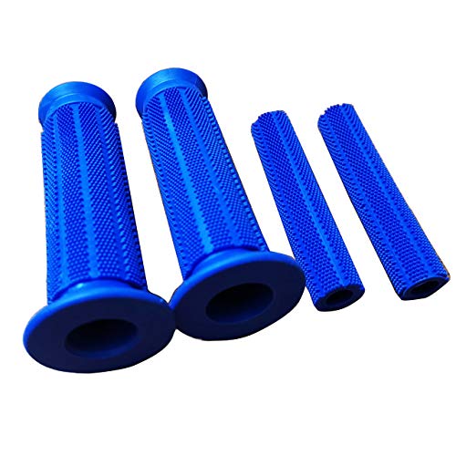 Yibid Set of 7/8" Motorcycle Hand Grips Non Slip Rubber Grained Comfort Thruster Grips,with Brake Clutch Covers Sleeve for 22mm 7/8 inch Handlebar Motocross CRF XR50 Pit Dirt Sport Street Bike (Blue)