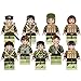 Minifigures 9pcs Army with Military Weapons Accessories Interchangeable Hats Army Men Minifigures Playset Building Block Toys 100% Compatible