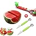 Watermelon Slicer,Neworld Stainless Steel Watermelon Cutter Knife Corer Fruit Vegetable Tools new Kitchen Gadgets with 2 Cantaloupe Fruit Slicer