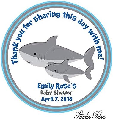 Custom Shark Baby Shower Tags Thank You Tags Personalized Tags