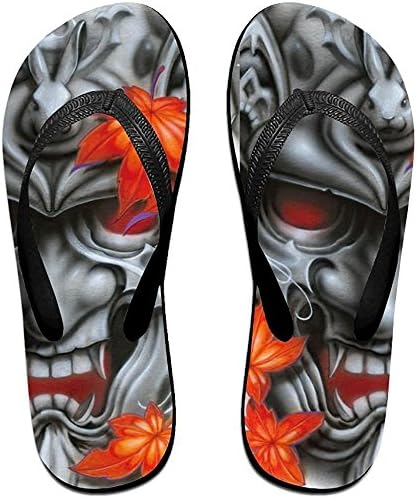 Starmiami Unisex Japanese Warrior Devil Mask Summer Beach Herringbone Shoes Sandals Slipper Indoor &amp; Outdoor Flip-flops