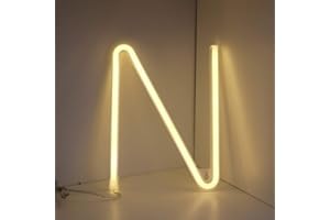 Warm White Neon Letter Sign Words Neon Lights LED Alphabet Neon Art Lights Battery/USB Operated Neon Wall Decor Light up Word