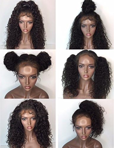 Elva Hair 360 Lace Frontal Wigs 180% Density Pre-Plucked Hairline Glueless Wig Curly Hair Wig for Black Women (12inch with 180% density)