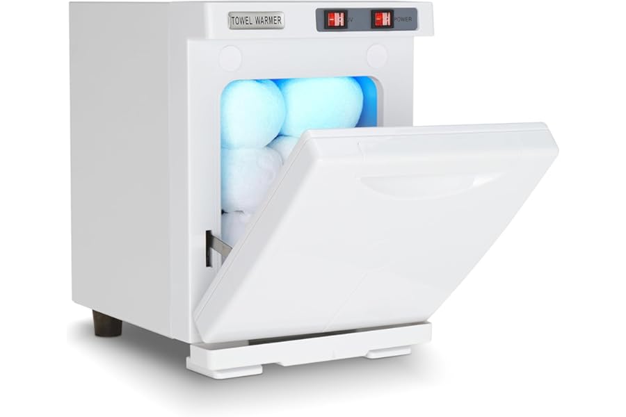 Winado Professional Towel Warmer, 5L Small Hot Towel Cabinet, 2-in-1 Towel Heater for Beauty Salon, Massage Office, Facial Spa, Bathroom and Esthetician, White