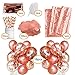 Rose Gold Party Decorations 173 Pack For Easy Party Setup – Rose Gold Party Supplies Includes 18 Rose Gold Balloons, 1 Rose Gold Sequin Table Runner,2 Foil Curtains,50 Paper Straws,100 Glitter Pieces