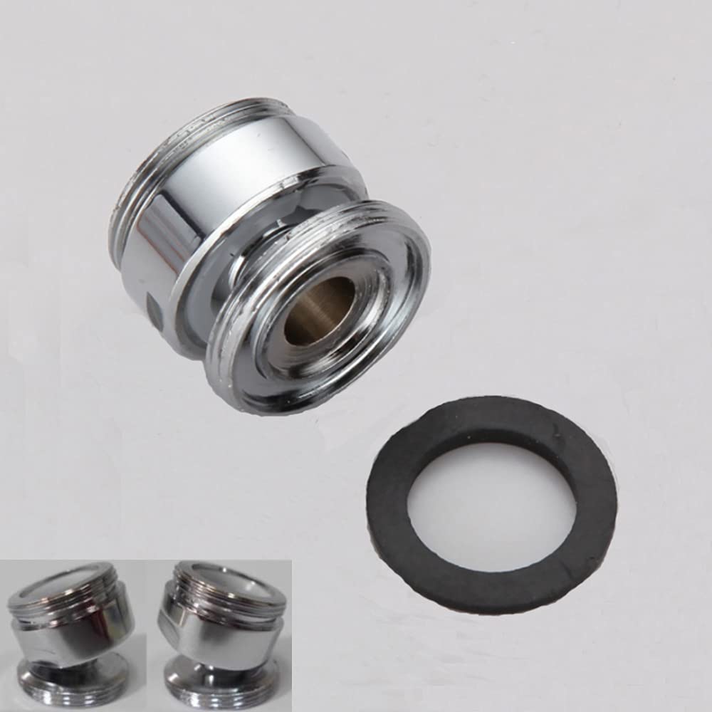 HATOOLHA® 2pcs Swivel Faucet Adapter, 360 Degree Brass Thread Faucet Adapter Tap Aerator Connector (Male to Male Thread, 22mm - 22mm)