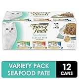 Purina Fancy Feast Grain Free Pate Wet Cat Food Variety Pack, Seafood Classic Pate Collection - (2 Packs of 12) 3 oz. Cans