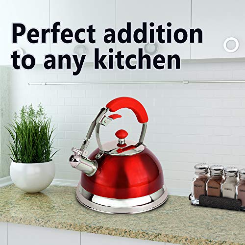 image for Premium Quality 18/8 Food Grade Heavy Gauge Red Stainless Steel Whistl