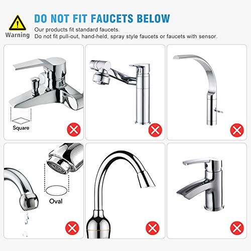 JONYJ Faucet Water Filter, 304 Stainless-Steel Water Faucet Filtration System, High Water Flow Tap Water Filter, Water Purifier Reduces Chlorine - Fits Standard Faucets (2 Filters Included)