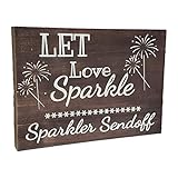 JennyGems Real Wood Sign - Let Love Sparkle Sparkler Sendoff - Sparkler Send Off - Sparkler Send Off Wooden Wedding Signs