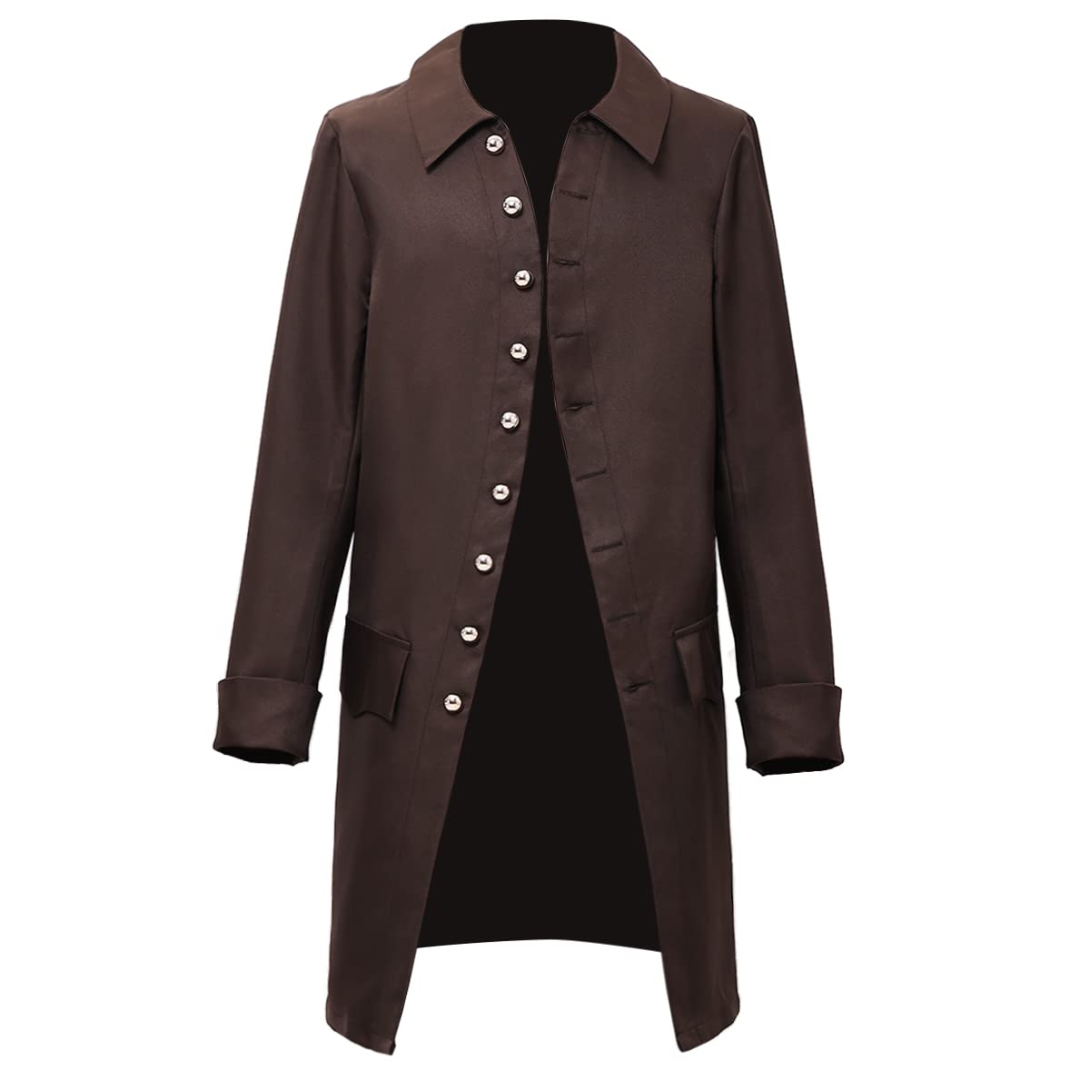 BLESSUME Victorian Renaissance Coat Men's Steampunk Jacket (Brown 1, S) — image 1