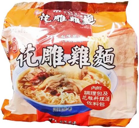 Taiwan TTL Hops Carved Chicken Instant Noodles 3 Bags Packed 台灣花雕雞泡麵3包組