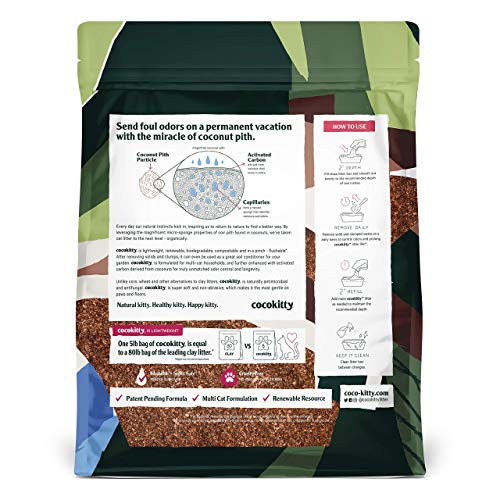 ECO>ABSORB Coconut Cat Litter Flushable Hypoallergenic Lightweight