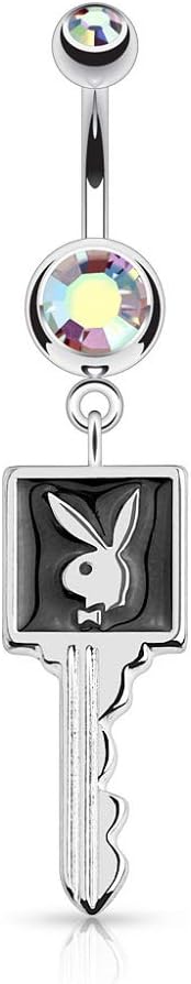 Pierced Owl 14GA Officially Licensed Playboy Bunny Enamel Key Dangle