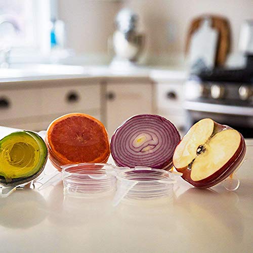 BeRicham 12 Pack Reusable Durable and Expandable Silicone Stretch Lids to Keep Food Fresh Perfect for All Kinds of Food Storage Container, Dishwasher Refrigerator and Microwave Safe, 6 Size - Thumbnail 5