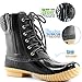 DailyShoes Women's Warm Snow Booties Up Ankle High Cashmere Collar Duck Padded Mud Rubber Rain boots