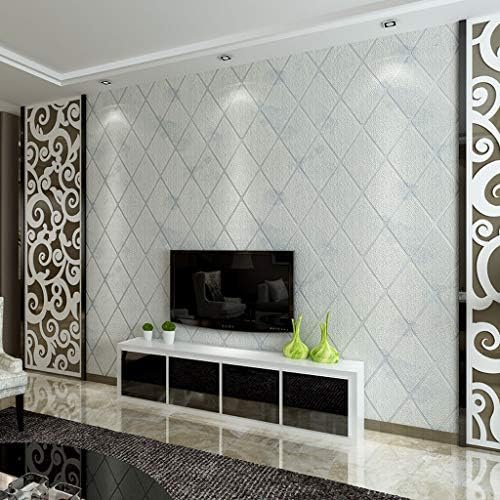XXSS Modern 3D Wallpaper, Nordic Wall Decoration Non-woven Waterproof Wallpaper Gray/Gold/Yellow/Blue Non-self-adhesive Wallpaper (Color : Silver)