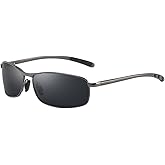 ZHILE Rectangular Polarized Sunglasses Al-Mg Alloy Temple Spring Hinge UV400