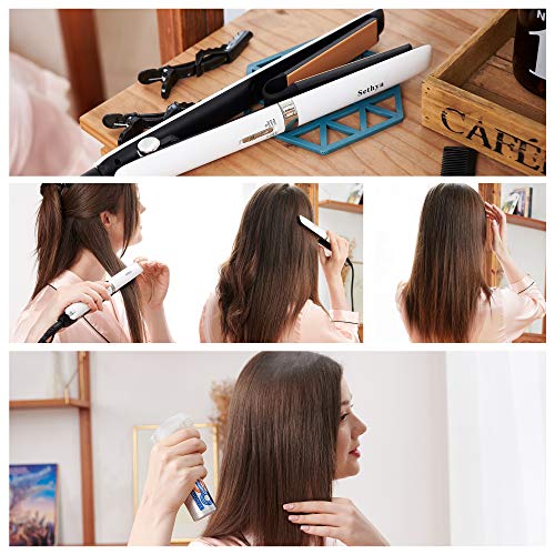 Sethya Hair Straightener Flat Iron for Hair Iron Straightener and Curler 2 in 1up to 450°F Ship from USA (1INCH)
