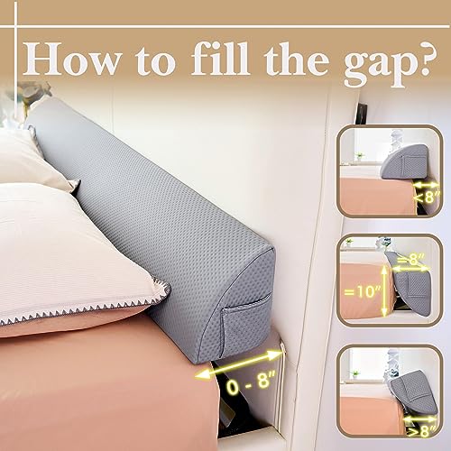Jakoola Mattress Gap Filler Full Bed Wedge Pillow for Headboard Gap(08