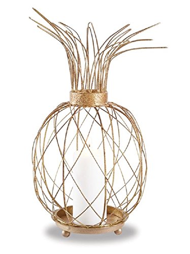 Small Wire Pineapple Lantern, 15" x 8" diameter