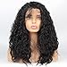 vvBing Hair Wig Synthetic Lace Front Wigs Curly Hair Heat Resistant Fibers Loose Curly Lace Front Wigs Glueless With Baby Hair Color Dark Brown 16inch