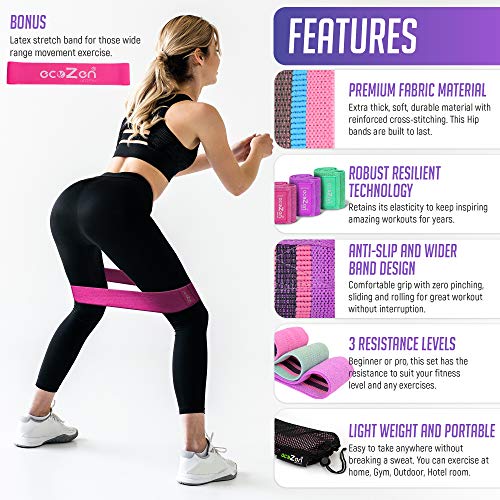 Hip Bands for Legs and Butt Fabric Booty Bands for Exercise Resistance Glute Band Circle Workout Loops Squat Resistant Women Stretch Exercise Loop Thigh Cloth Trainer Best Thick Excersize Men Resisten