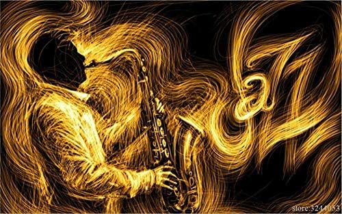 Muraon Papel Tapiz Dorado Para Paredes Abstract Golden Saxophone